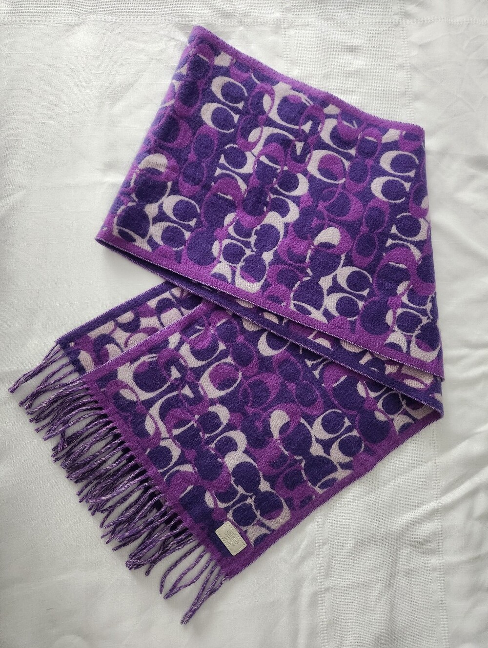 Coach Monogram Merino Wool Cashmere Blend Scarf